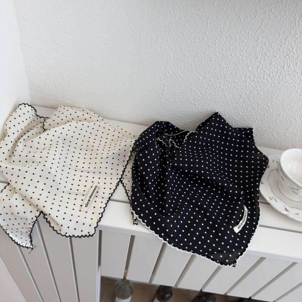 Korean Polka Dot Headband Turban Triangular Hair Band Neckerchief Fresh Small Scarf Summer