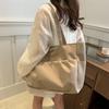 2024 Fashionable Large Capacity Canvas Tote Bag Stylish Commuter Shoulder Bag In White Gray Black Khaki Colors