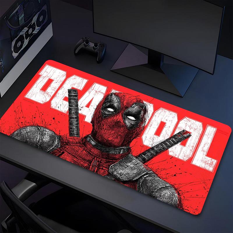 Deadpool Xl Gaming Mouse Pad Nonslip Rubber Base Stitched Edge Waterproof Desk Mat For Pc Laptop Gamer Office Computer Accessories