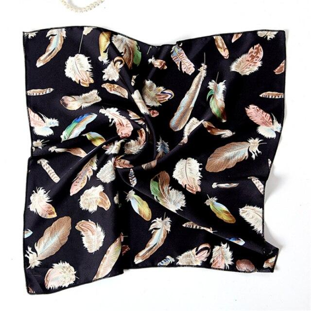 2021 Small Size Women Scarf Fashion Print Silk Scarves Square Neck Office Satin Handkerchief Bandana Foulard