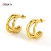 Европейские и американские женские серьги из нержавеющей стали с 18-каратным золотым покрытием, многослойные титановые серьги неправильной формы