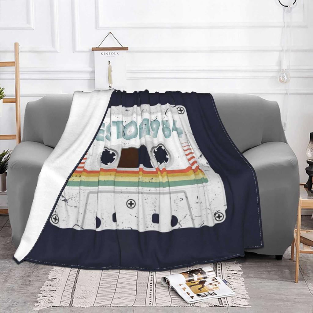 40Th Birthday Best Of 1984 Cassette Tape Vintage For Gift Creative Design Light Thin Soft Flannel Blanket Vintage Old Retro