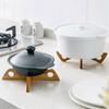 Detachable Bamboo Cross Stand Kitchen Pan Pot Insulated Shelf Heat Dish Holder