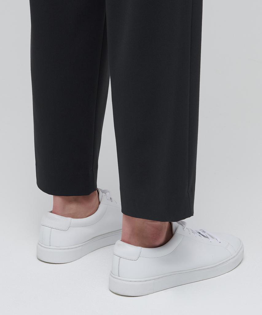MUSINSA STANDARD Lightweight Wide Drawstring Banded Crop Slacks [Dark Gray]