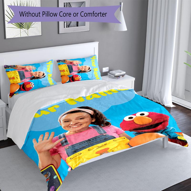 3pcs Custom Name Ms. Rachel Set,Includes 1 Duvet Cover and 2 Pillowcases,All-season Bedroom Decor
