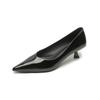 Weiwei Girl 739-2 Suede Pointed Single Shoes Women's Thin Heel Black Commuter Work Shoes Cat Heel Light Mouth High Heels