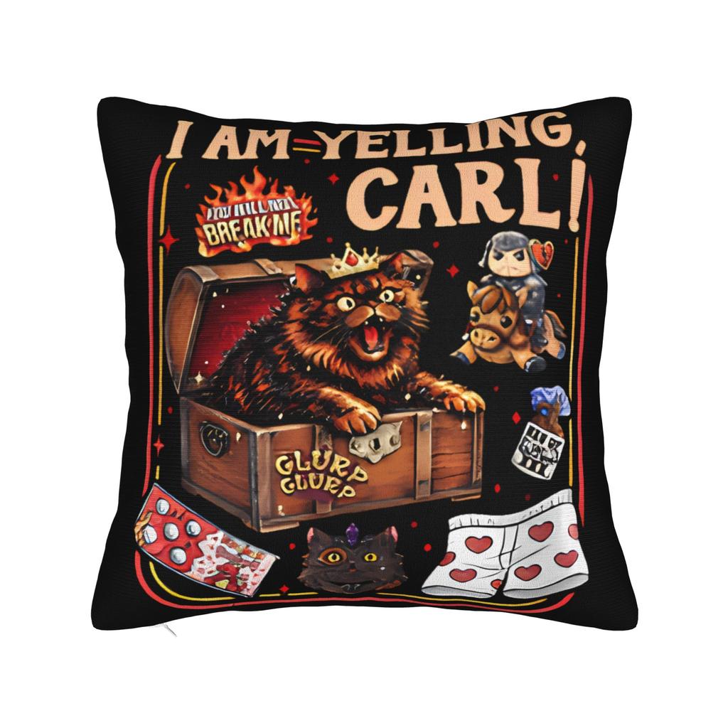 Pillow Case I Am Yelling Carl Donut Cat Meme Square Pillow Cover For Sofa Couch Bed Living Room Kawaii Pillowcases