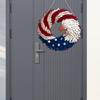 Американский флаг, венок с орлом, деревянная подвесная табличка на дверь на 4 июля, декоративный патриотический дверной подвес для патриотического фестиваля в США