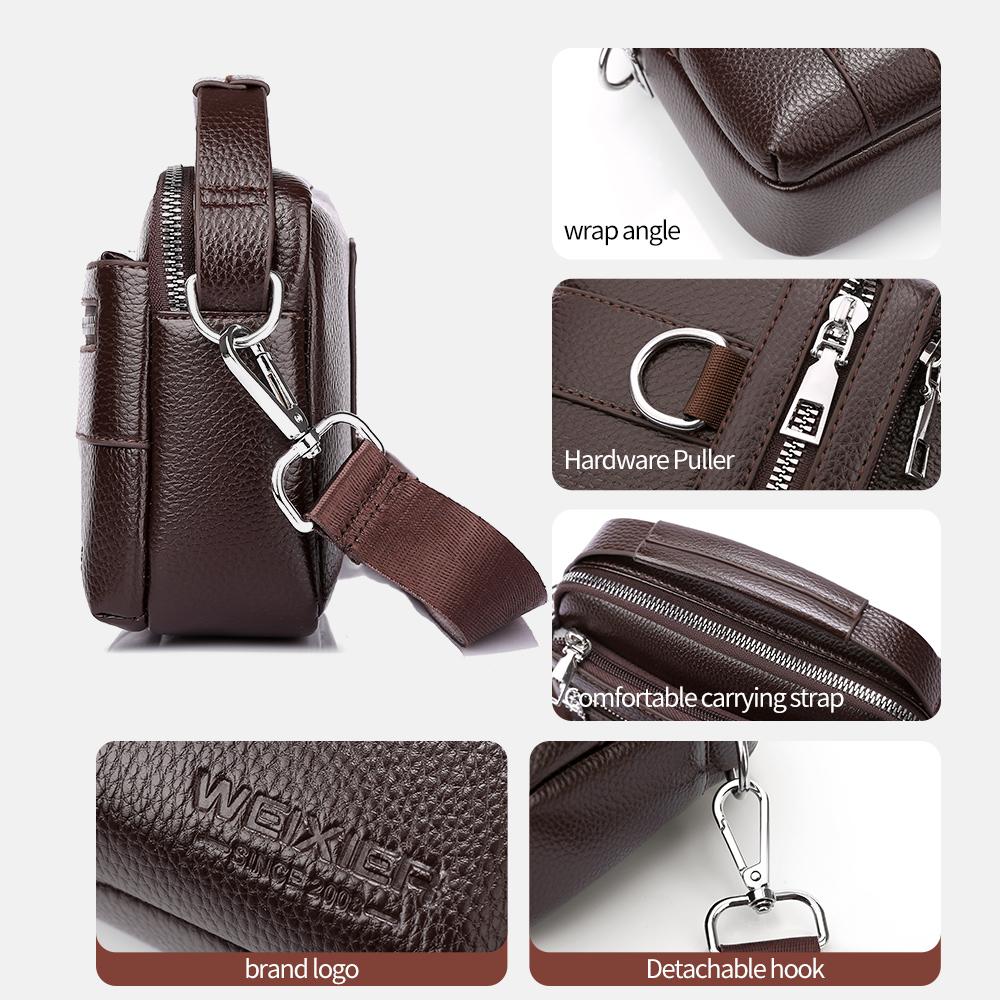 WEIXIER Мужская кожаная сумка-мессенджер Водонепроницаемая сумка через плечо Сумка-портфель Сумка-планшет Дорожная рабочая сумка