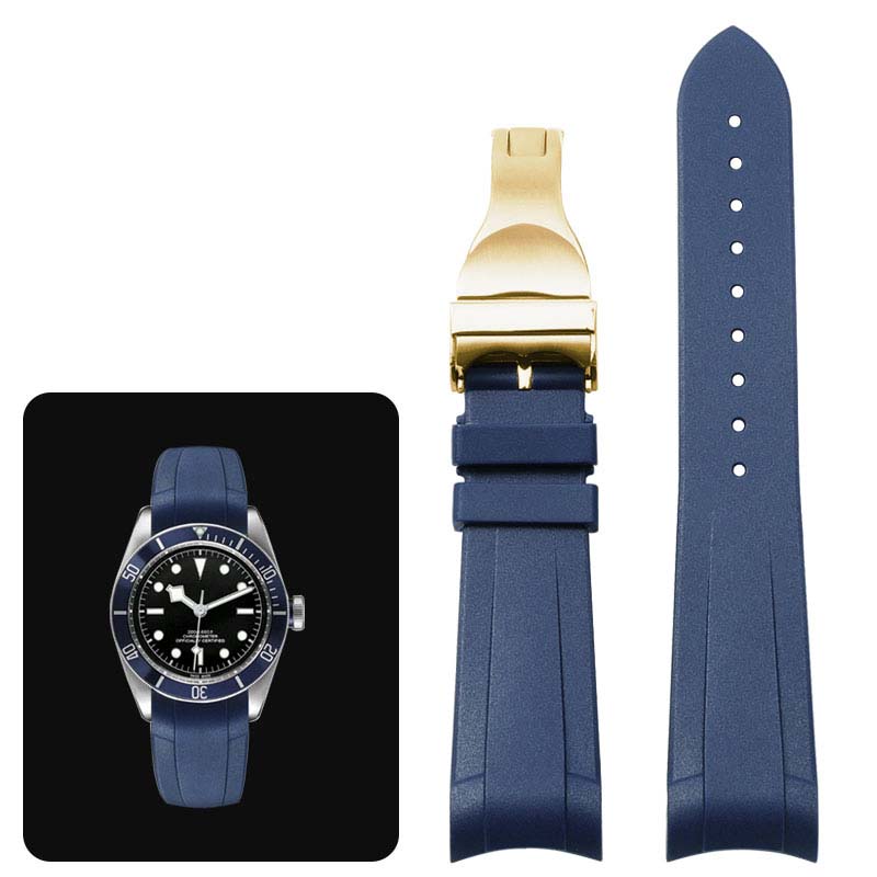 Классический высококачественный резиновый ремешок для часов Tudor Black Bay GMT с застежкой-молнией, черный, синий, красный, 22 мм