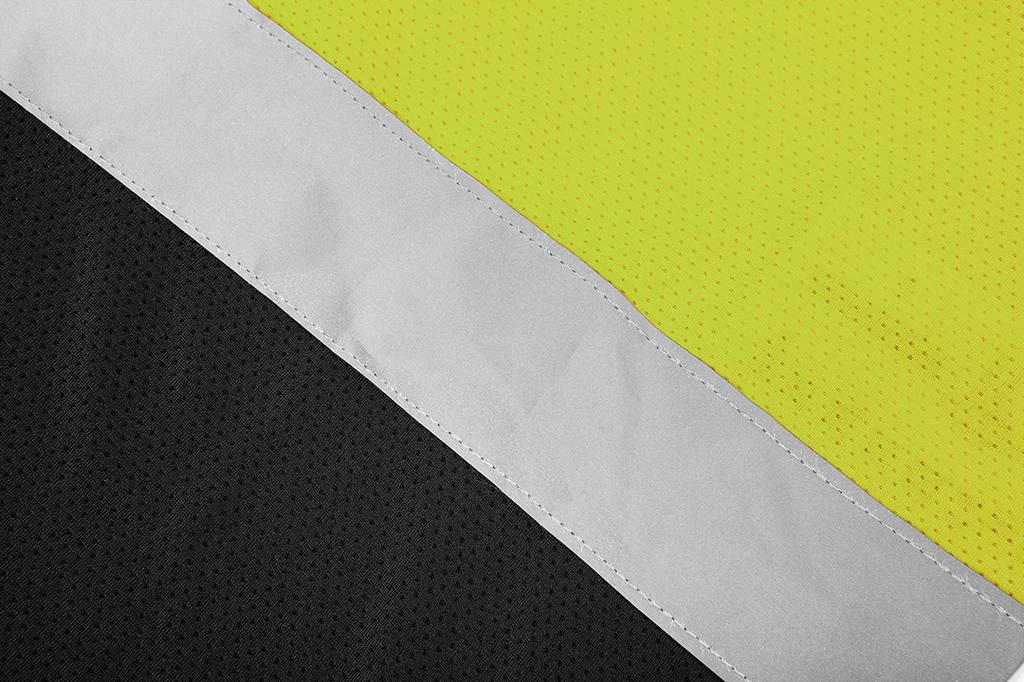 Warning T-shirt, dark bottom, yellow, size M