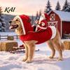 Comfortable Polyester Cotton Pet Suit Santa Rider Dog Costume, Christmas Outfit with Adjustable Closure, Funny Cute Party Clothing Holiday Apparel for