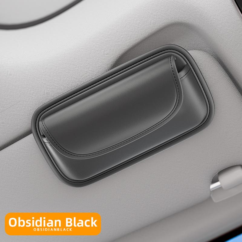 Car Glasses Box PU Leather Portable Car Sunglasses Holder Car Driving Glasses Holder Eyeglass Case Sun Visor Car Lenses Holder
