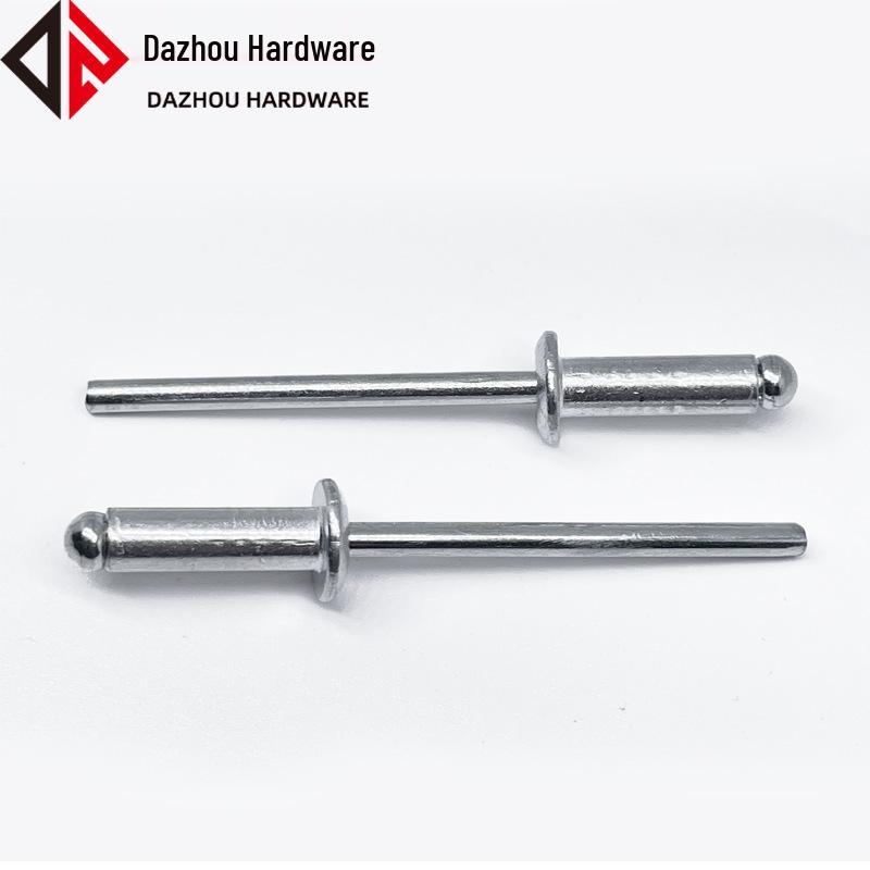 Aluminum & Iron Open Type Blind Pop Rivets with Flat Round Head