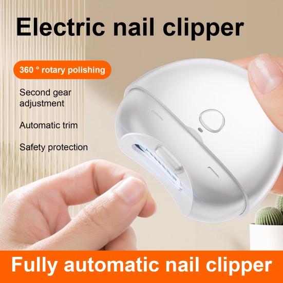Электрическая машинка для полировки ногтей, 2-скоростная, регулируемая, тип C, перезаряжаемая, автоматическая машинка для стрижки ногтей, портативная, для детей, взрослых, пожилых людей, триммер для ногтей, пилка