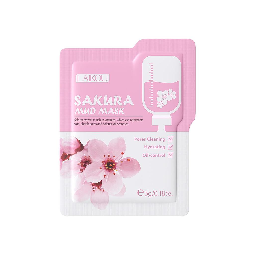 Leco Sakura Грязевая маска 5 г Пробник - Увлажняющая, Очищающая маска для ухода за кожей.