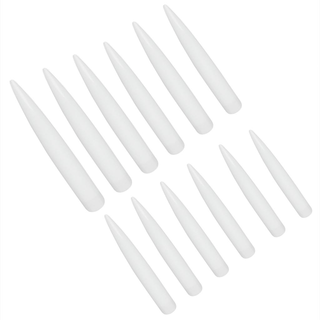 120 шт. Очень длинные типсы для ногтей, полное покрытие, стилет, искусственные ногти для нейл-арта, сделай сам, салон, натуральный цвет