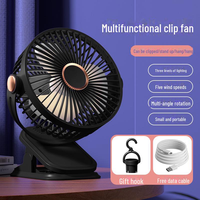 Портативный беспроводной USB-перезаряжаемый студенческий карманный/настольный вентилятор с зажимом