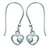 [K3836] - Silver 'Love' Earrings, Silver-white (rhodium-plated) - 19x7 Mm