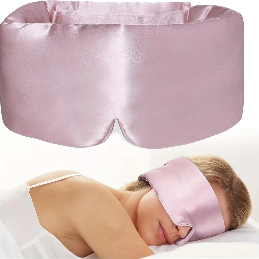 Silk Sleep Mask for Full Eye Coverage-Adjustable, Breathable & Skin-Friendly, Light-Blocking for Restful Sleep, Sleep Eye Mask