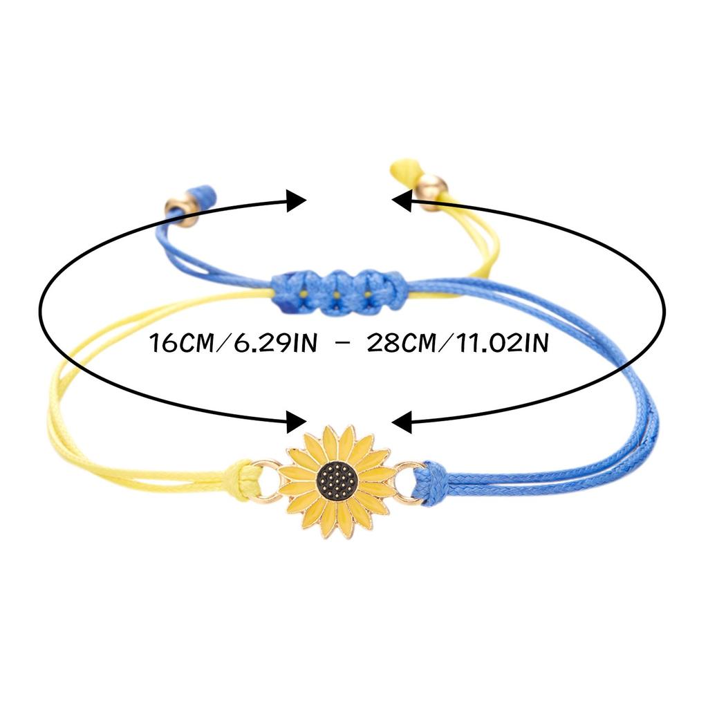 Браслет Браслет с ромашками ручной работы Браслет с желтым и синим цветком