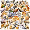 50 Realistic Wild Animal Stickers, Water Cup, Computer Waterproof Children's Graffiti Animal Stickers Bag