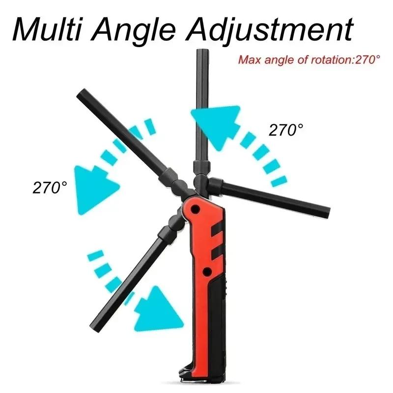 Dimmable COB LED Work Light USB Rechargeable Flashlight with Magnetic &Hook Power Bank Inspection Lamp for Car Repair Camping