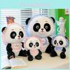 Adorable Cartoon Panda Plush Doll Soft Stuffed Toy Cute Plushie In Pink And Blue