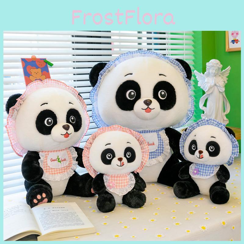 Adorable Cartoon Panda Plush Doll Soft Stuffed Toy Cute Plushie In Pink And Blue