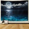 A beautiful lake and moon background tapestry made of polyester fiber suitable for living room bedroom and office.