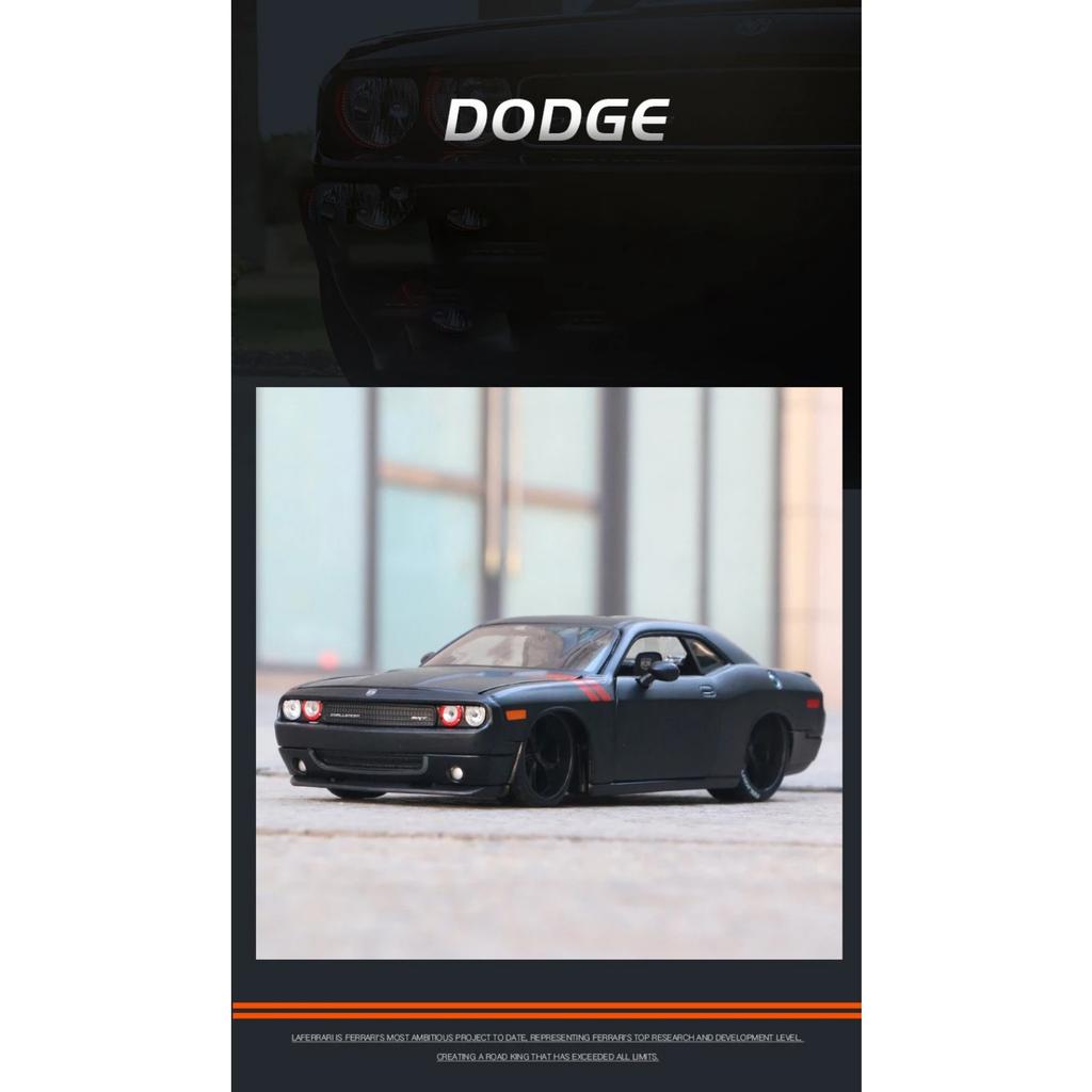 1/24 2008 Dodge Challenger Alloy Miniature Car Diecast Metal Scale Car Model Static Collection Childrens Toy Vehicle Gift
