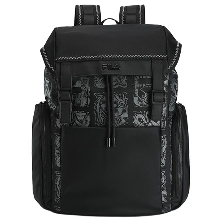 New FILA Fabric With Synthetic Leather Backpack Regular Men's Black F13M418104FBK