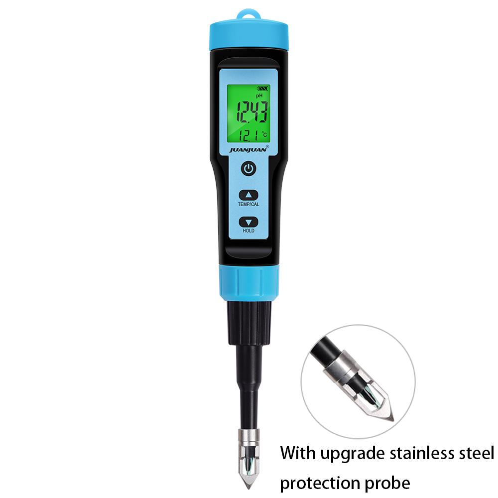 Пищевой pH-метр с зондом из нержавеющей стали, высокоточный температурный pH-метр для мяса, консервов, сыра, теста, воды, фруктов, почвы, детектор pH