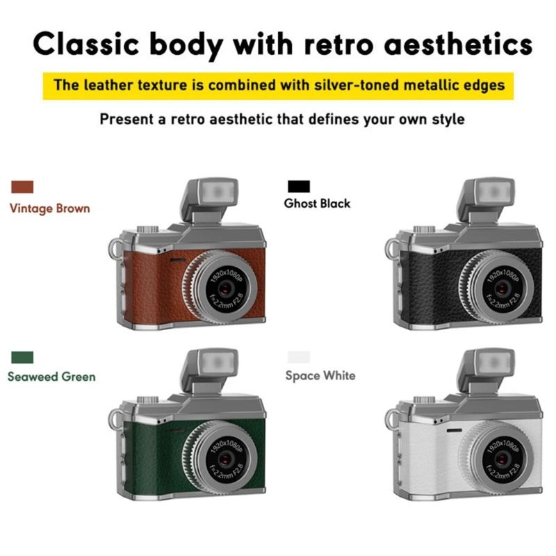Retro Keychain Camera 0.96 Inch Screen High Definition 1080P With Flash Portable For Students Sports And Life Recording