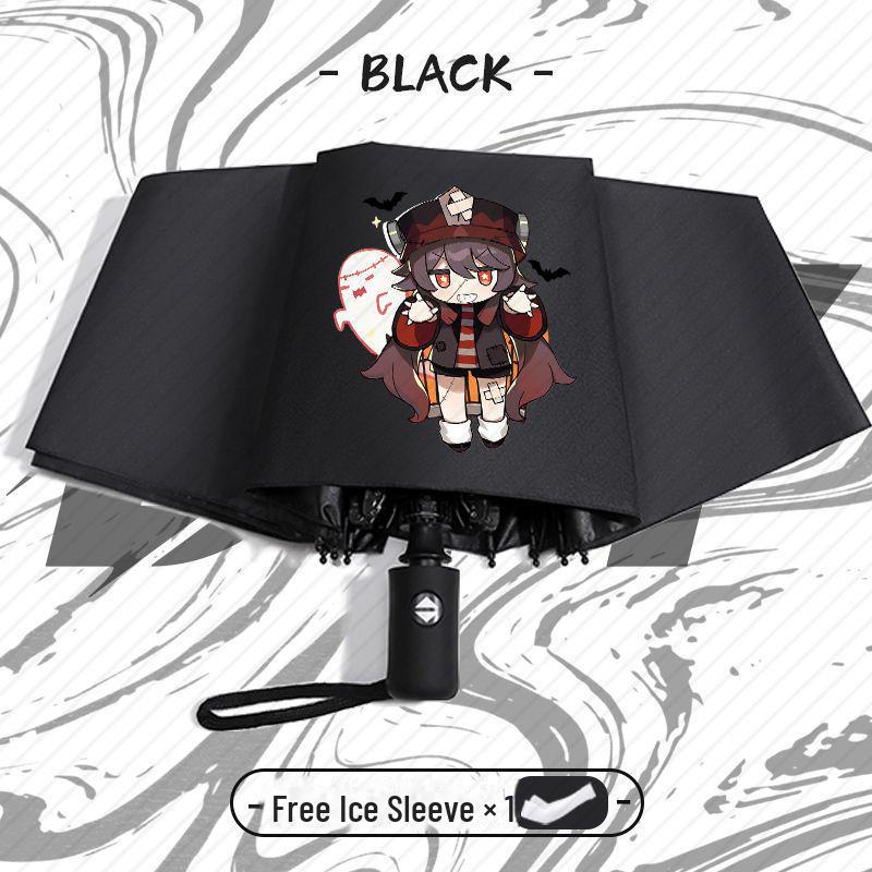 Зонт Genshin Impact Automatic складной с защитой от ультрафиолета для учеников начальной школы - устойчив к ветру, подходит для использования в солнечную и дождливую погоду