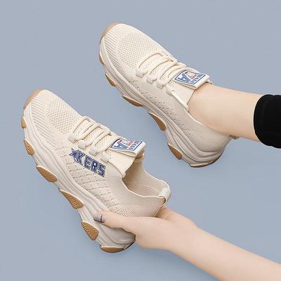 Женская модная весна 2024 года, повседневная спортивная обувь на мягкой подошве из плетеной ткани