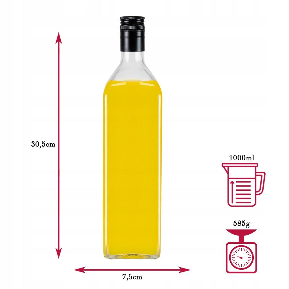 10x Glass bottles MARASCA CLEAR 1l for olive oil, tinctures, vinegar, syrup 1000ml