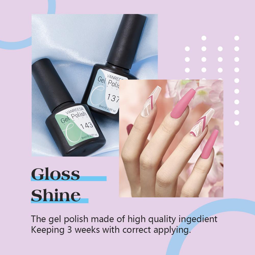 VANREESA Набор гель-лаков для ногтей с лампой для сушки ногтей мощностью 36 Вт, 6 шт., замачиваемый УФ-светодиодный полупостоянный набор гелей для ногтей, набор инструментов для дизайна ногтей