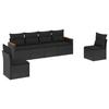 VidaXL Salon de Jardin avec Coussins 6 pcs, Canapés de Terrasse, Ensemble de Meubles de Patio, Mobilier d'Extérieur, Noir 3225859