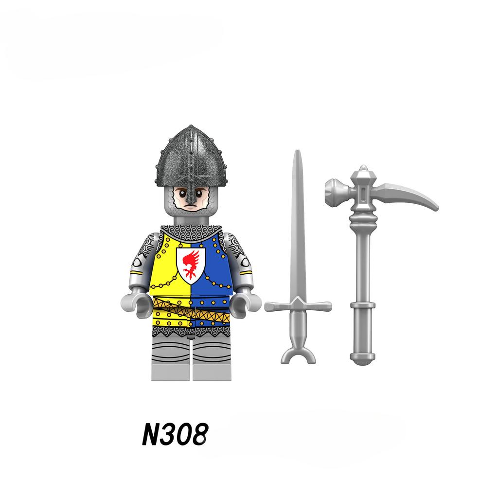 Средневековые войны роз, английские солдаты, строительные блоки, фигурки, мини-игрушка для детей N301 N302 N303 N304