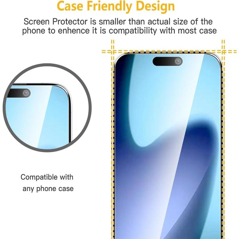 2pcs Protective Glass On For iPhone 17 16 15 14 13 12 11 Pro XR X XS Max Screen Protector For iPhone 17Air SE 12 13 Mini Glass