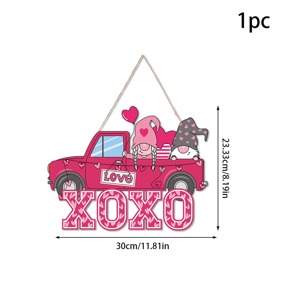 Day Valentines Paper Door Hanging With Heart Flower Design For Decor Party