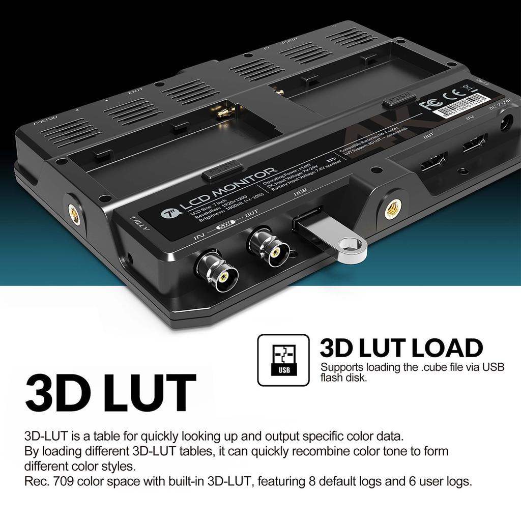 LILLIPUT H7S 7-дюймовый 4K Монитор для камеры с яркостью Full HD 1800 нит, видимый на солнце 4K- & Поддержка входов/выходов 3G-SDI