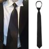 Black Zipper Ties Retro Silky Narrow Women Men Neck Tie Slim Smooth Bow Tie Korean Style Simple Elegant All-match Trendy Tie