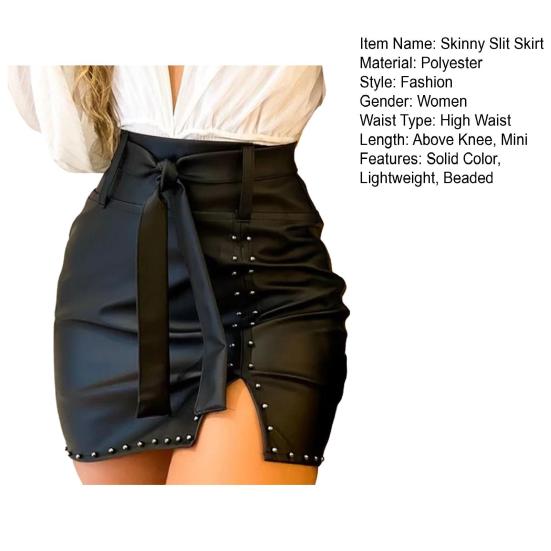 Женская узкая юбка с разрезом, мягкая и легкая универсальная офисная леди с высокой талией