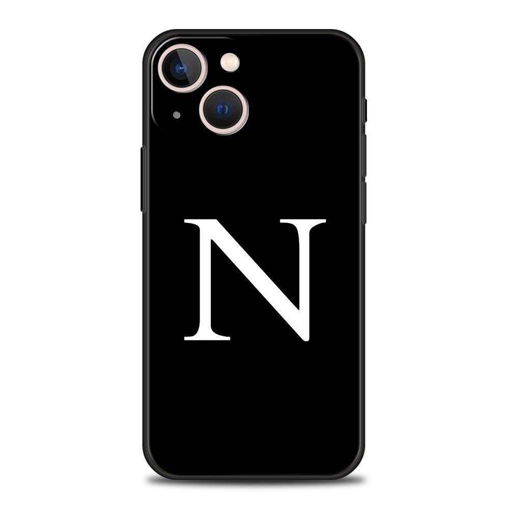 Роскошный Чехол Для Телефона Apple iPhone 11 15 14 Pro MAX 12 13 7 8 Plus X XR XS MAX SE Черный Чехол Funda Инициал Буква A Z Модный