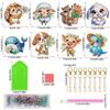 FineGood Animal Diamond Art Painting Keychain Kit 5D Diamond Art Suncatcher Kit Crystal Diamond Keychain DIY Carft 8 Pieces for Hanging Decorations