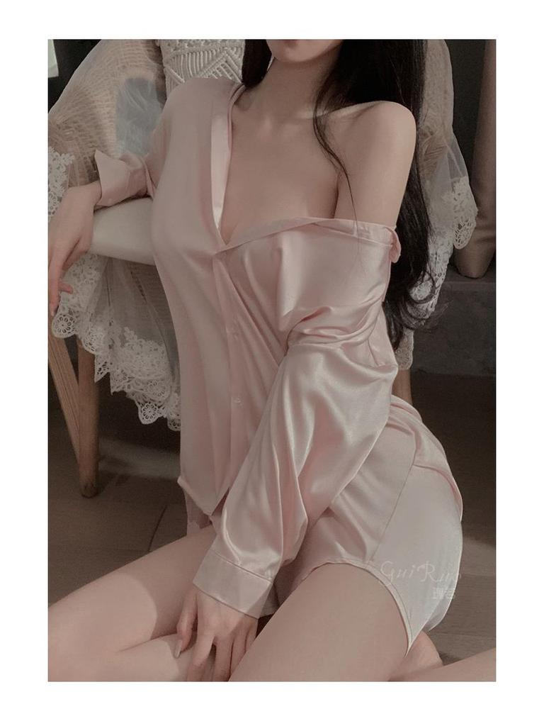 Sexy Solid Color Loose Fit Pajama Set - Plus Size Comfortable Homewear