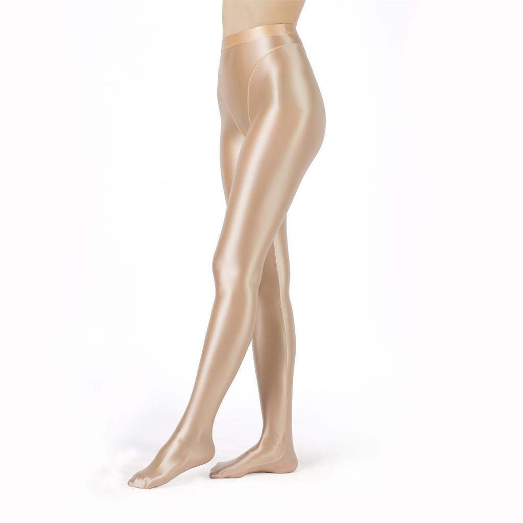 Womens Metallic Fake Two-Piece Tights High Waist Yoga Fitness Leggings