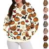 Women's Fashion Casual Pullover Hooded Sweatshirt Halloween Printed Long Sleeve Sweatshirt